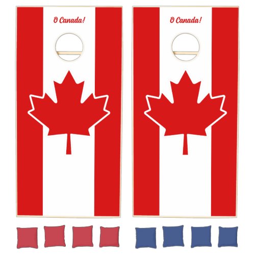 O Canada Red Maple Leaf Cornhole Set