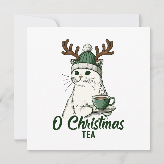 O Christmas Tea  Holiday Card (Front)