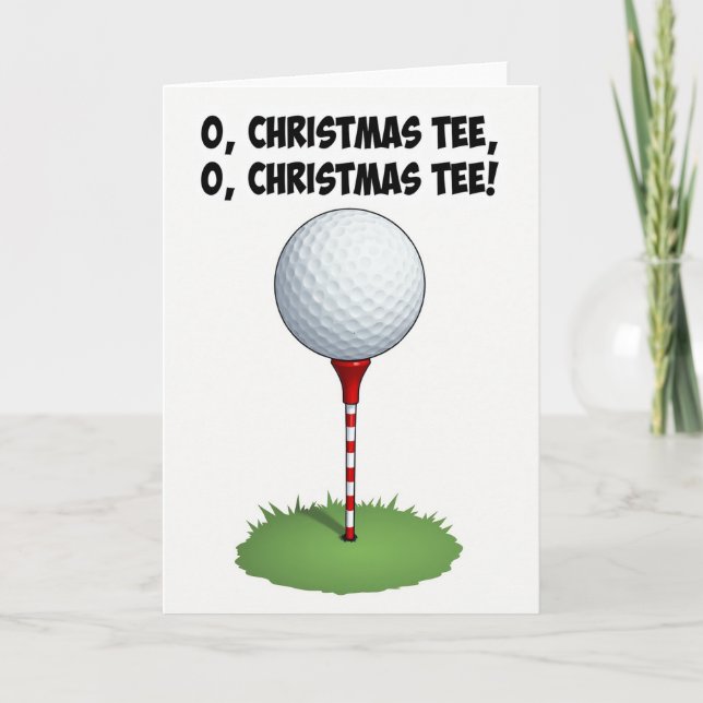 O Christmas Tee Golf Pun Card (Front)
