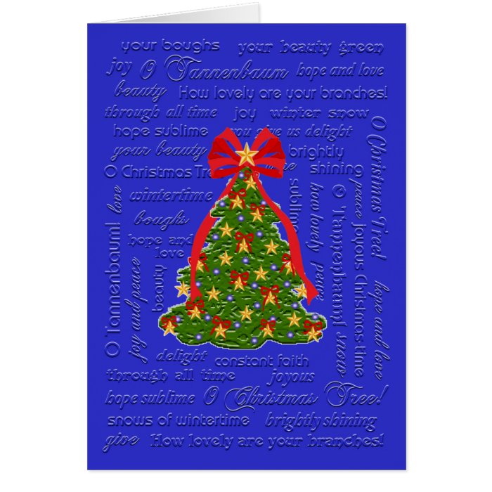 O Christmas Tree card, O Tannenbaum carol, lyrics