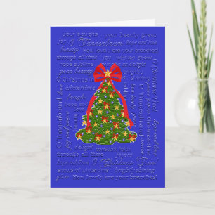 O Christmas Tree card, O Tannenbaum carol, lyrics Holiday Card