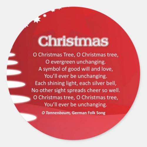 O Christmas Tree Classic Round Sticker