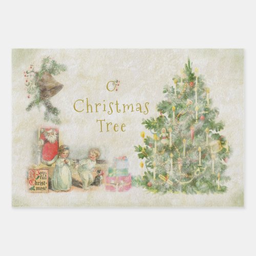 O Christmas Tree Vintage  Wrapping Paper Sheets