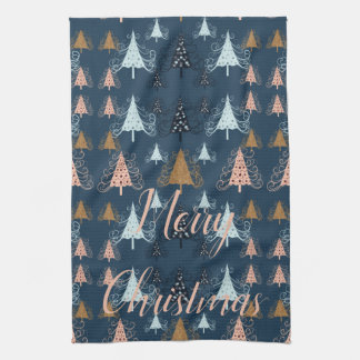 O Christmas Trees (Blue) Kitchen Towel