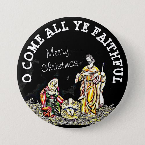 O Come all ye Faithful Christmas Button