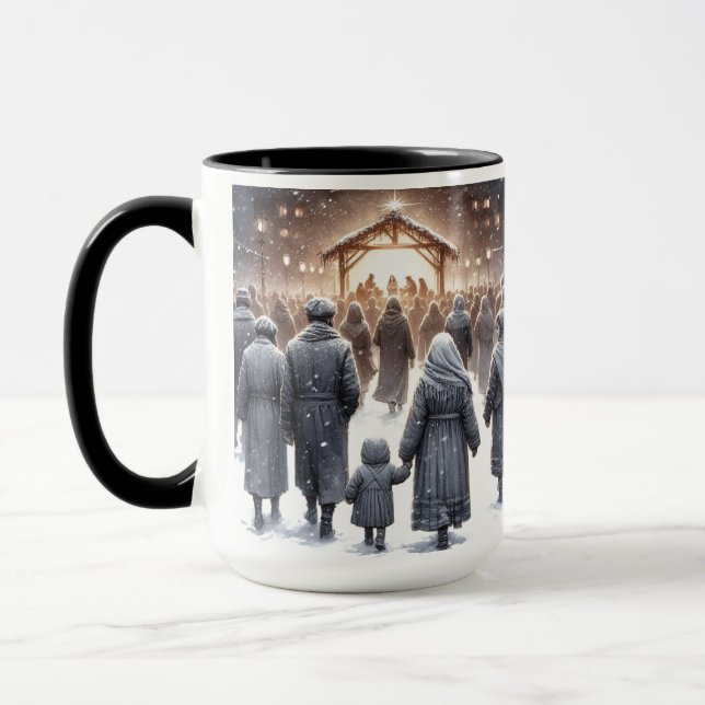 O Come All Ye Faithful Christmas Coffee Mug (Left)
