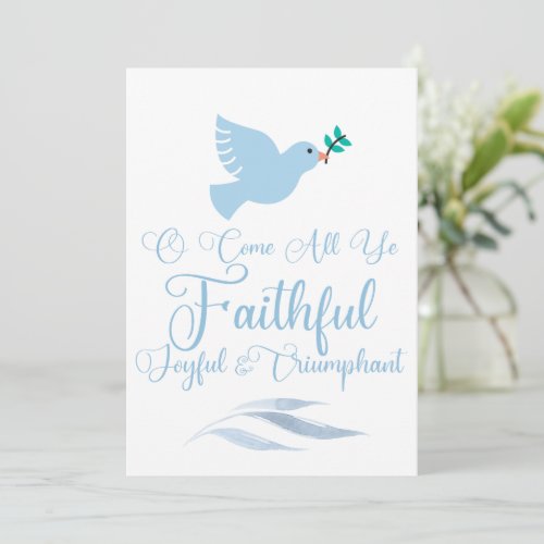 O Come All Ye Faithful Christmas Dove Religious Holiday Card