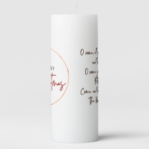 O Come All Ye Faithful Christmas Pillar Candle