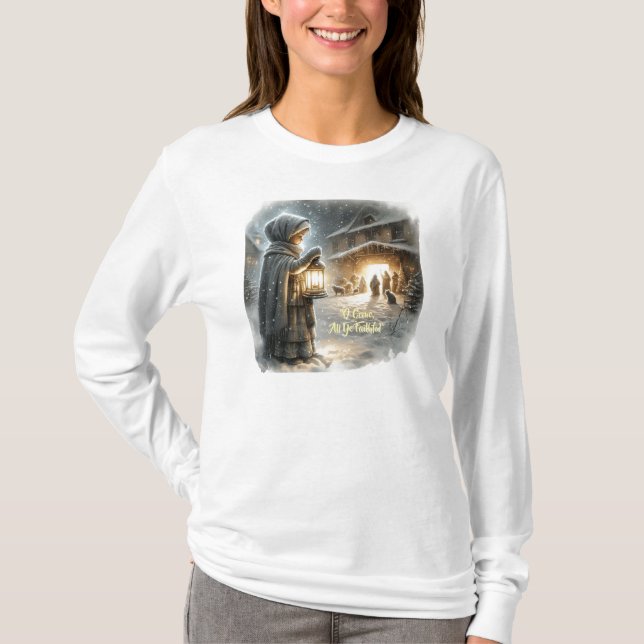 O Come, All Ye Faithful Christmas Women’s T-shirt (Front)
