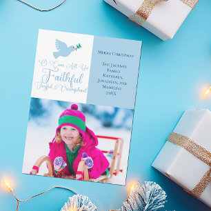 O Come All Ye Faithful Family Photo Christmas Holiday Card