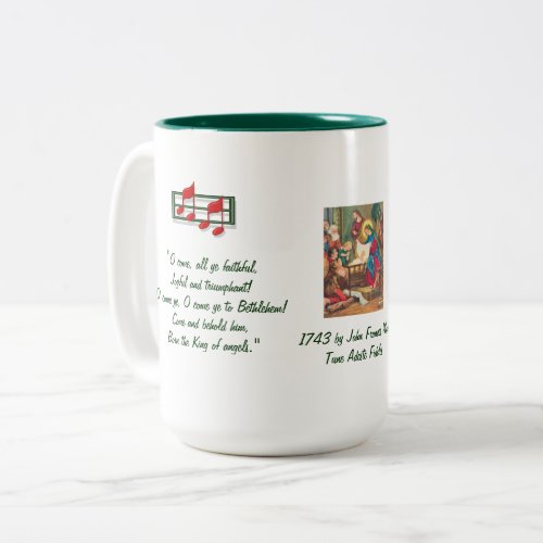 O Come All Ye Faithful Hymn Two_Tone Coffee Mug