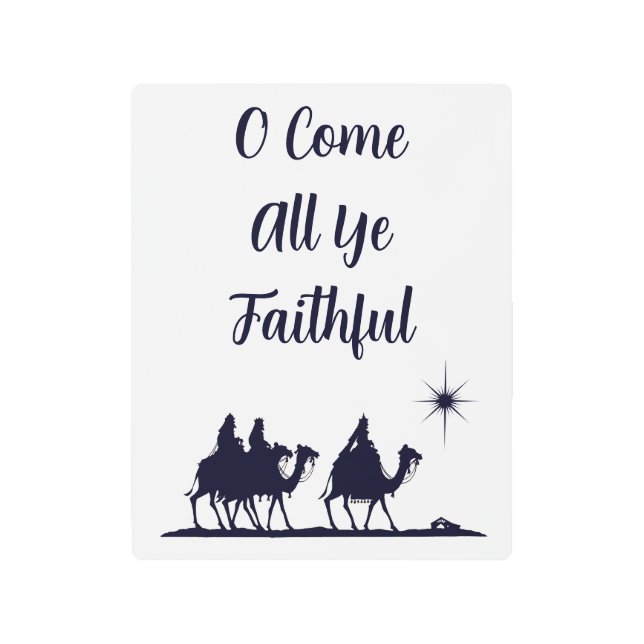 O Come All Ye Faithful Minimalist  Metal Print (Front)