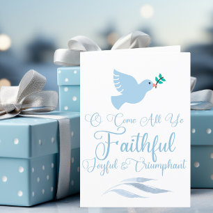 O Come All Ye Faithful Religious Christmas Dove Holiday Card