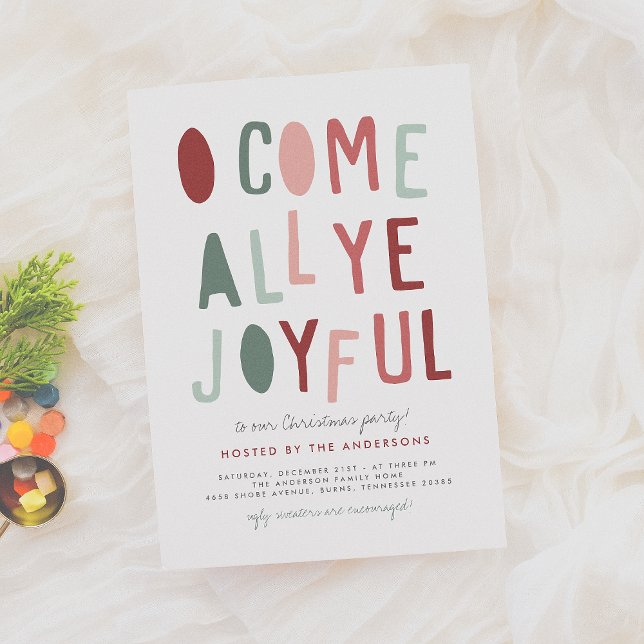 O Come All Ye Joyful | Christmas Party Holiday Card (Creator Uploaded)