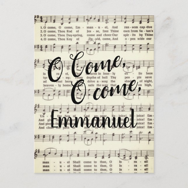 O Come, Emmanuel Postcard (Front)