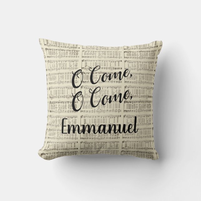 O Come, Emmanuel Throw Pillow (Front)
