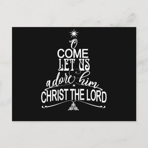 O Come Let Us Adore Him Christian Christmas Gifts Postcard