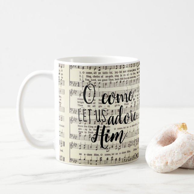 O Come, Let Us Adore Him Coffee Mug (With Donut)