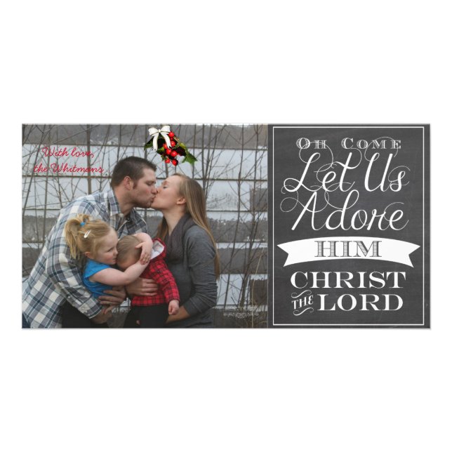 O Come Let Us Adore Him Greeting Card (Front)