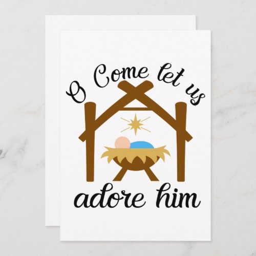 O Come Let Us Adore Him Holiday Card