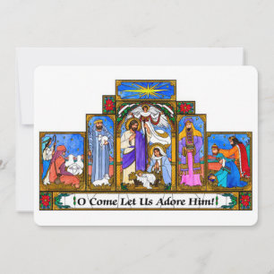 O come let us adore him holiday card