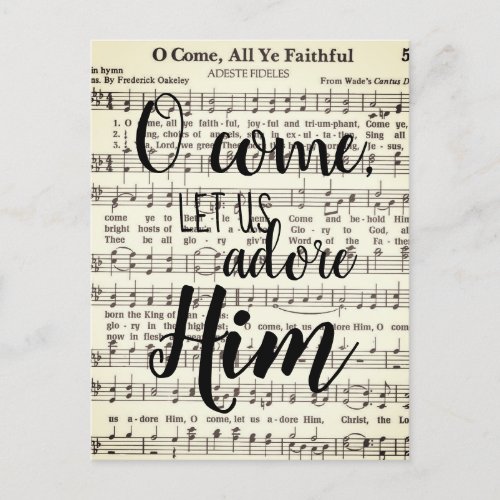 O Come Let Us Adore Him Postcard
