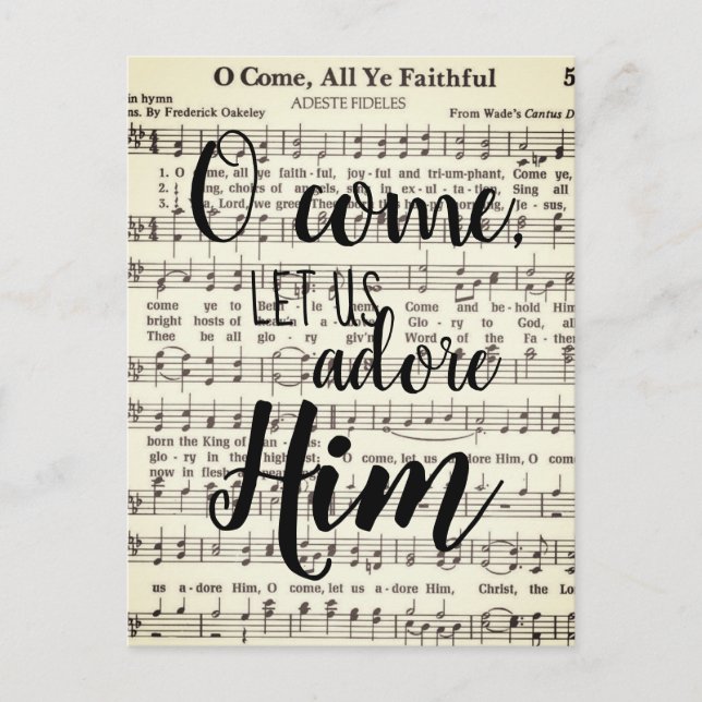 O Come, Let Us Adore Him Postcard (Front)