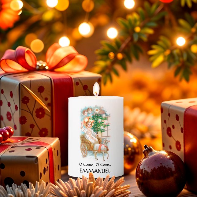 O Come, O Come, Emmanuel Advent 3"x4" Pillar Candle (Creator Uploaded)