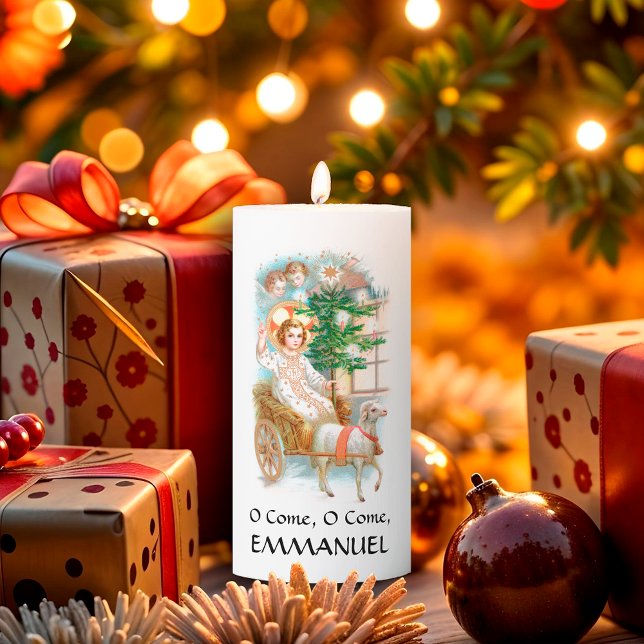 O Come, O Come, Emmanuel Advent 3"x6" Pillar Candle (Creator Uploaded)