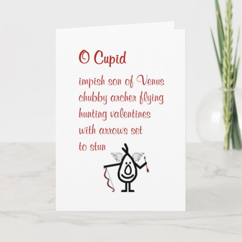 O Cupid _ a funny poem for your valentine Holiday Card