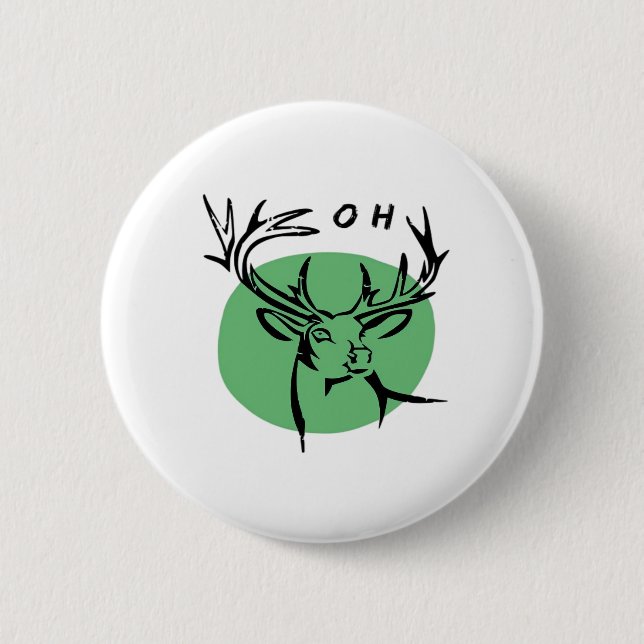 O Dear O Dear Green Minimal Modern Design  Button (Front)