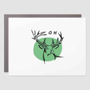 O Dear O Dear Green Minimal Modern Design Car Magnet