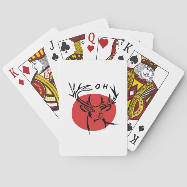 O Dear O Dear Red Retro Classic Design  Poker Cards (Back)