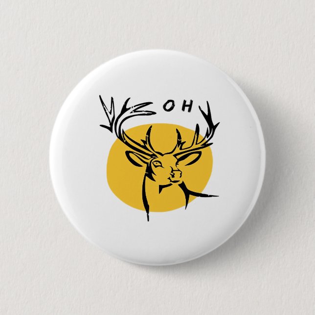 O Dear O Dear Yellow Artistic Style  Button (Front)