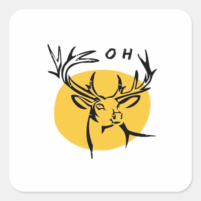 O Dear O Dear Yellow Artistic Style  Square Sticker (Front)