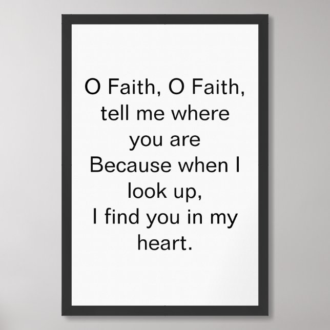 O Faith Inspirational Quote Framed Art (Framed Front)
