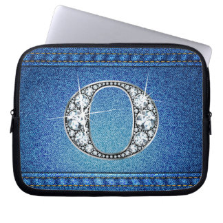 O Faux "Diamond" Denim Stitching Electronics Bag