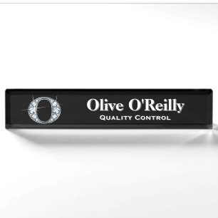 O Faux Diamond Desk Nameplate