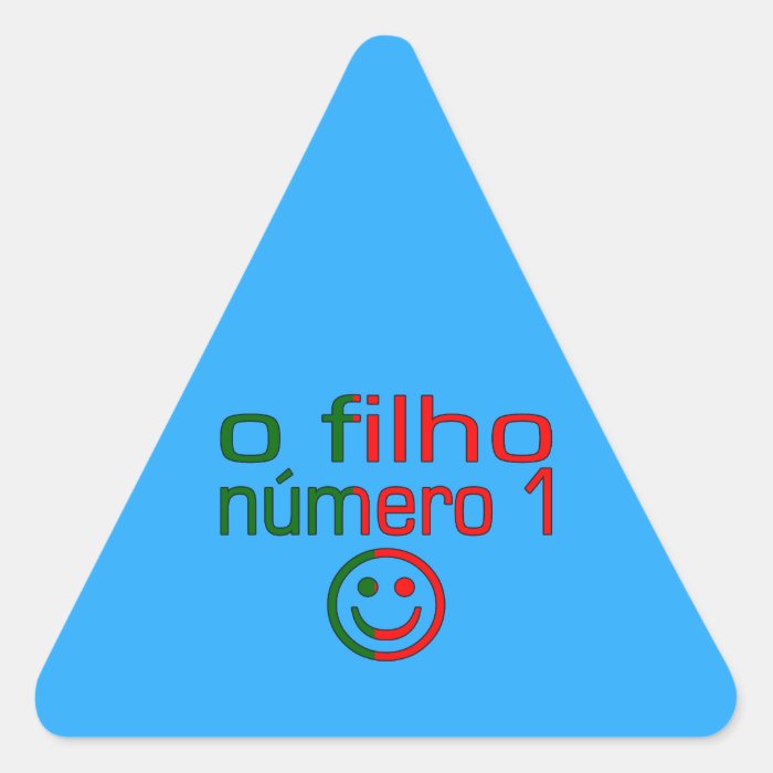 O Filho Número 1   Number 1 Son in Portuguese Triangle Sticker