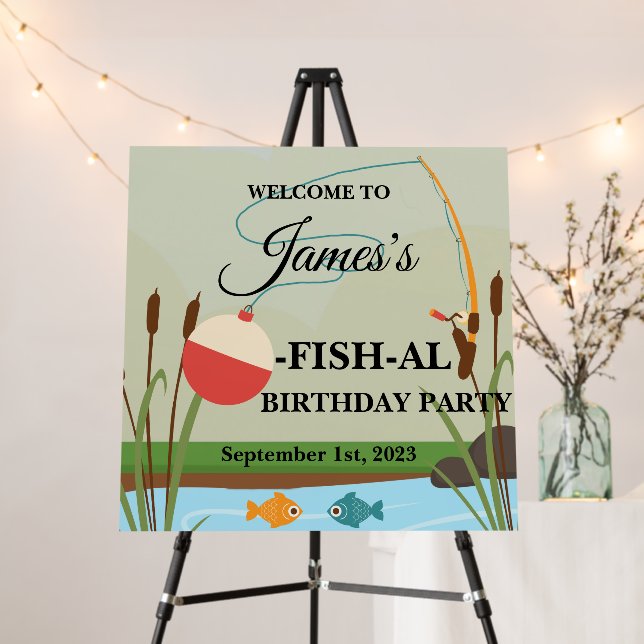 O-Fish-Al 1st Birthday Welcome Foam Board (In Situ (Stand))