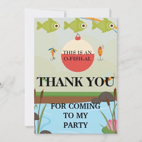 O_FISH_AL First Birthday Thank You Card