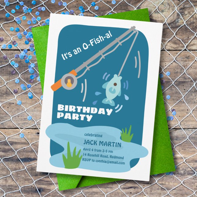 O-Fish-al Fishing Themed Birthday Invitation (Creator Uploaded)