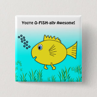 O-Fish-ally Awesome Swimming Cartoon Fish Button