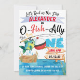 Birthday Invitations for Boy Fishing with Envelopes, Invites for Birthday  Party Fish, Fisherman Birthday Party Invite Cards, Is O-Fish-Ally, 4x6  Set