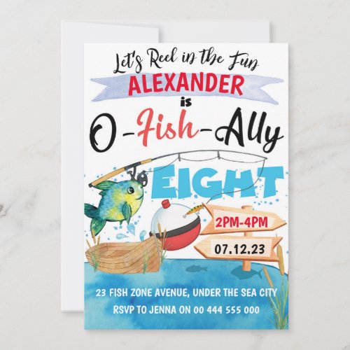 O_Fish_Ally Eight Fishing 8th Birthday Boy Invitation