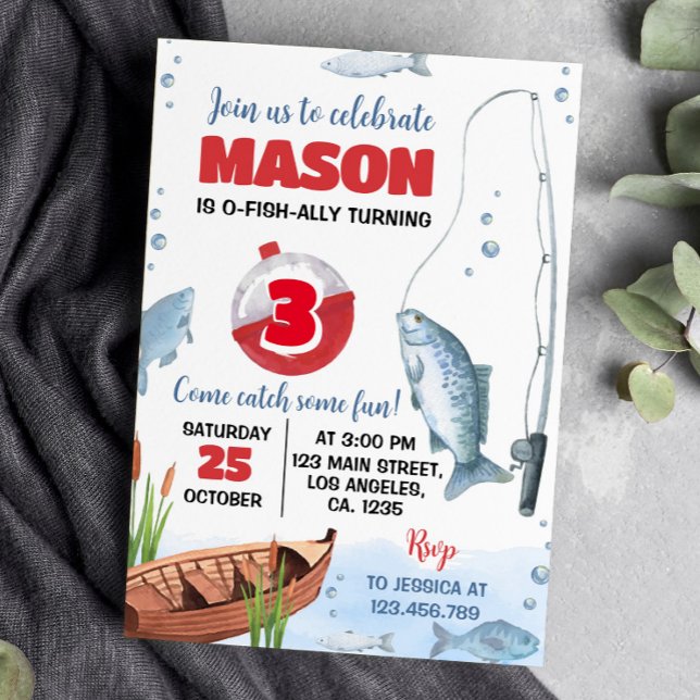 O Fish Ally Fisherman Birthday Party Invitation (Creator Uploaded)