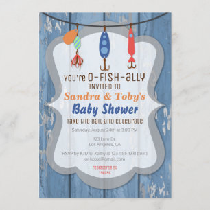 O-FISH-ALLY Fishing Baby Shower Invitation