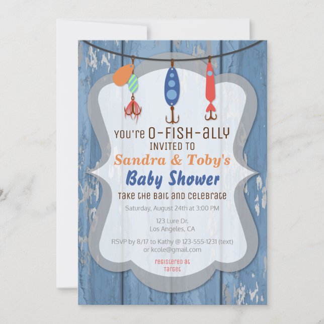 O-FISH-ALLY Fishing Baby Shower Invitation (Front)