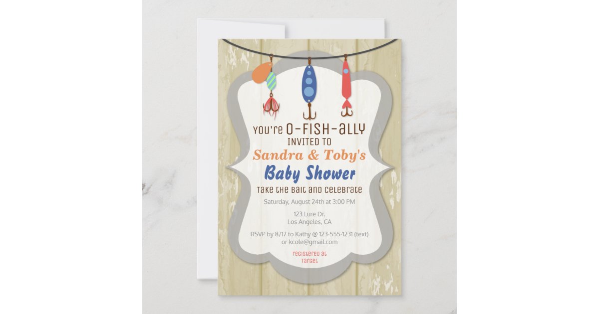 Reel Excited Fishing Baby Boy Shower Invitation