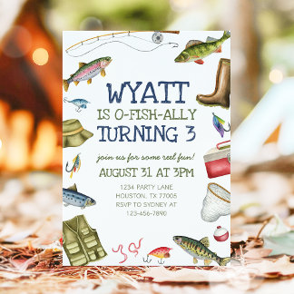 O-Fish-Ally Fishing Birthday Invitation